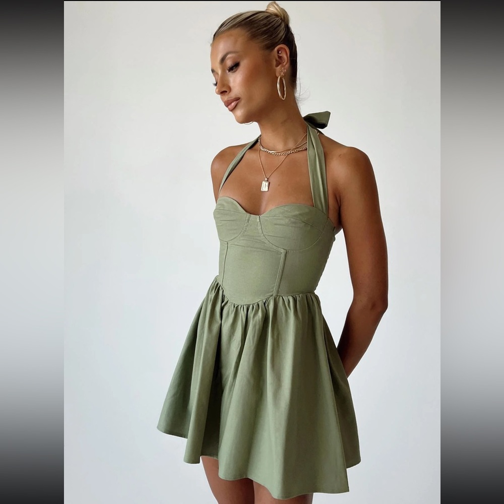 Princess Polly green mini dress